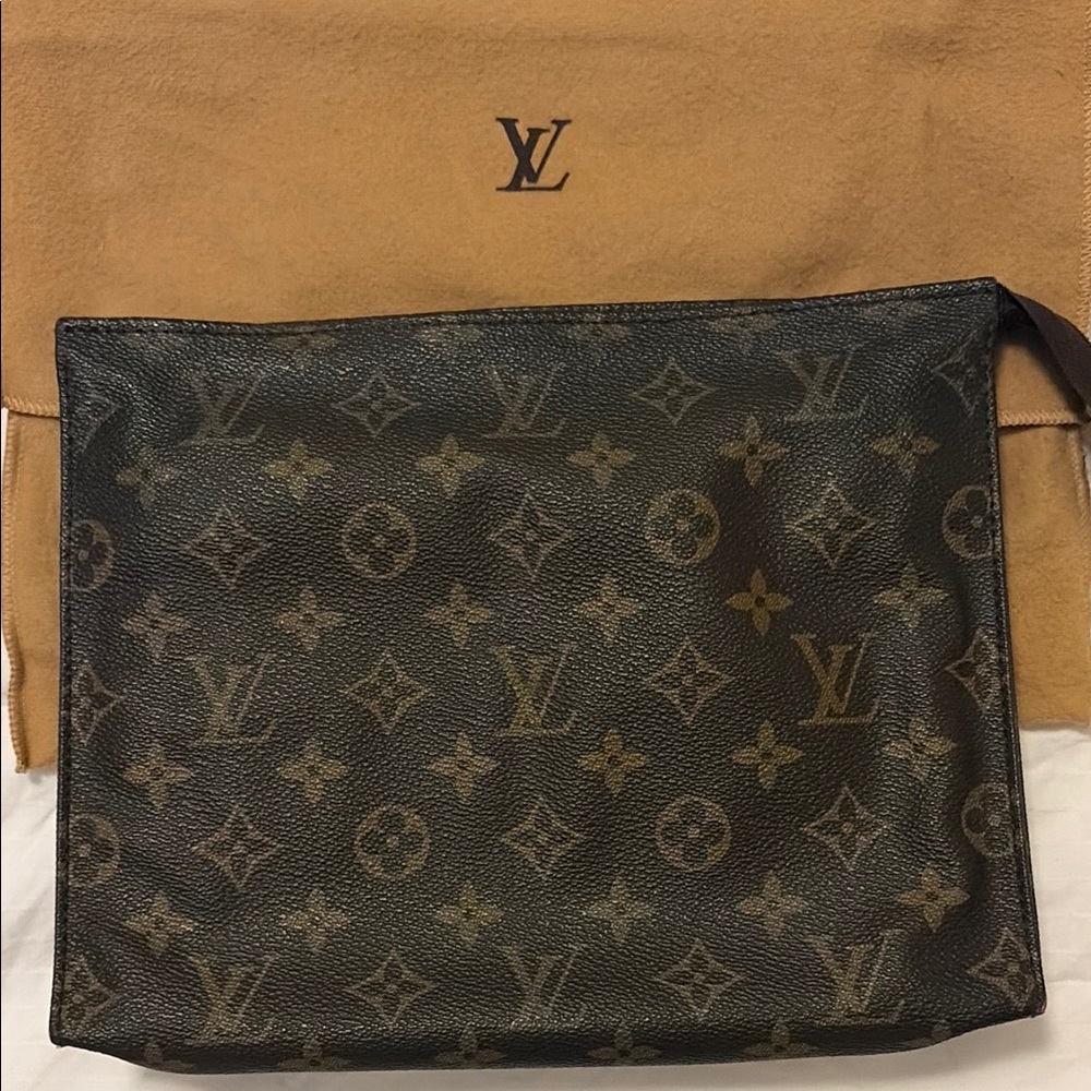 Vintage Louis Vuitton Monogram Black and Brown Toiletry Bag
